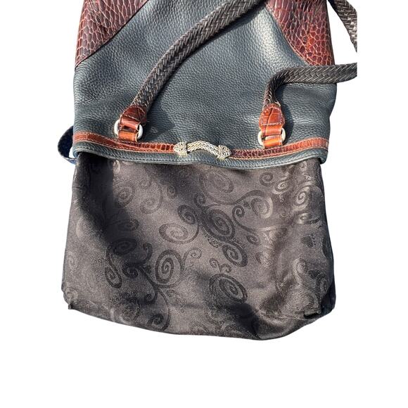 Brighton Classic Brown Croc and Black shoulder bag - Picture 10 of 14